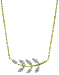 14kt yellow gold diamond branch pendant