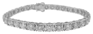 14kt white gold illusion mounting diamond tennis bracelet 5.25tw