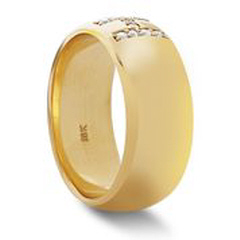 18kt yellow gold diamond "H" cigar band.