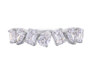 18kt white gold mixed cut diamond band.