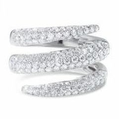 18kt white gold pave diamond snake ring.