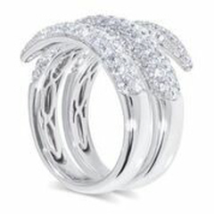 18kt white gold pave diamond snake ring.