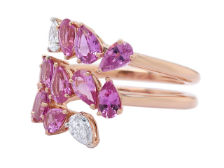 18kt Rose gold Pink Sapphire and Diamond Ring