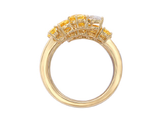 18kt Yellow gold Yellow Sapphire and Diamond Ring