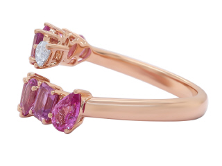 18kt Rose gold Pink Sapphire and Diamond Ring