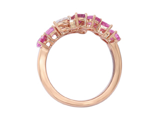 18kt Rose gold Pink Sapphire and Diamond Ring