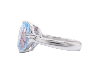 14kt white gold morganite and sky blue topaz ring.