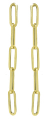 14kt yellow gold 3" hanging paper clip earrings