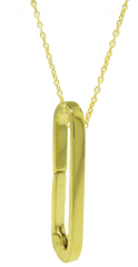 14kt yellow gold open oval push lock