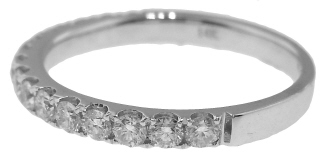 14kt white gold diamond 1/2 way band.