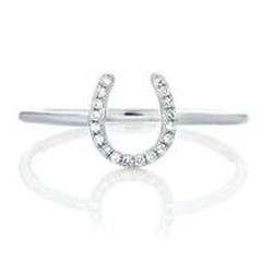 14kt white gold diamond horseshoe ring