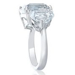 14kt white gold emerald cut and heart shape white topaz ring