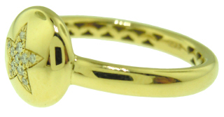 18kt yellow gold diamond set star ring