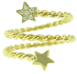 18kt yellow gold flexible twist diamond ring