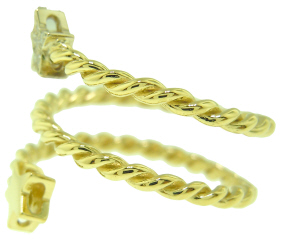 18kt yellow gold flexible twist diamond ring