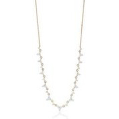 14kt yellow gold diamond cluster necklace.
