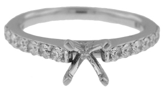 Platinum semi-mount diamond engagement ring