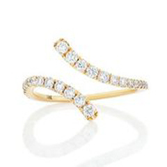 18kt yellow gold open bypass diamond ring