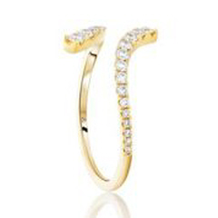 18kt yellow gold open bypass diamond ring