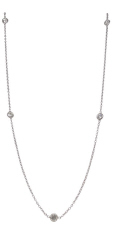 18kt white gold diamonds by the yard necklace