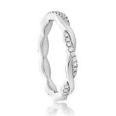 14kt white gold diamond twist ring