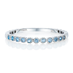 14kt white gold blue topaz band