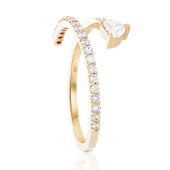 14kt yellow gold heart shaped diamond bypass ring