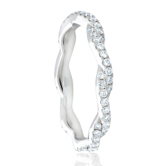 Platinum twist diamond eternity band.