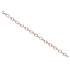 14kt rose gold diamond link bracelet.
