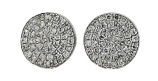 14kt white gold medium diamond disc stud earring