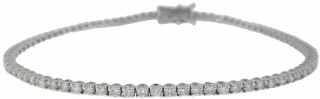 18kt white gold prong set round diamond bracelet