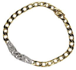 18kt two-tone diamond link bracelet