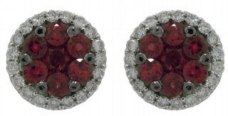 18kt white gold ruby and diamond earrings