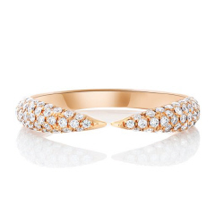 18kt rose gold pave diamond claw ring