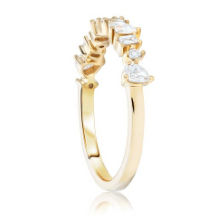 14kt yellow gold mixed cut diamond band.