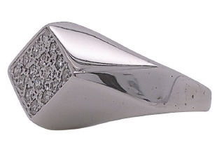 14kt white gold pave diamond ring