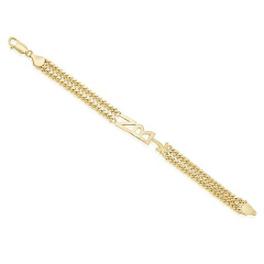 14kt yellow gold "NRJ" Cuban link initial bracelet.