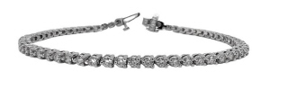 14kt white gold 3 prong diamond tennis bracelet