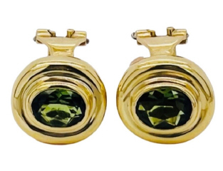 18kt yellow gold green tourmaline earrings