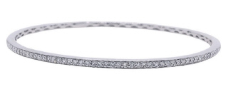 18kt white gold diamond slip on bangle