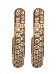 18kt rose gold diamond huggie earrings