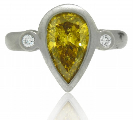 18kt Treated Yellow PS dia ring