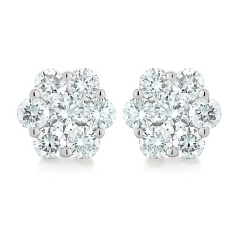 14kt white gold flower stud earrings