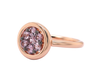 18kt rose gold champagne garnet ring