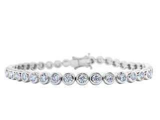 18kt white gold bezel set diamond bracelet