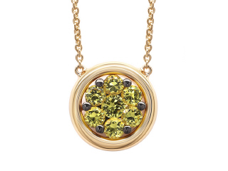 18kt yellow gold yellow sapphire pendant with chain