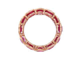 18kt rose gold happy heart ruby eternity band