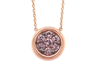 18kt rose gold champagne garnet pendant with chain