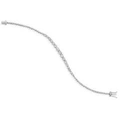 18kt white gold graduated diamond bracelet.