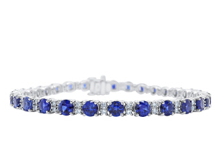 18kt white gold sapphire and diamond bracelet